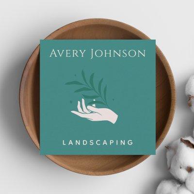 Landscaping Gardening Hand Plant Care Bold Minimal Square