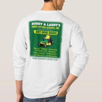 Landscaping Lawn Care Grass Cutting Template Dri T-Shirt