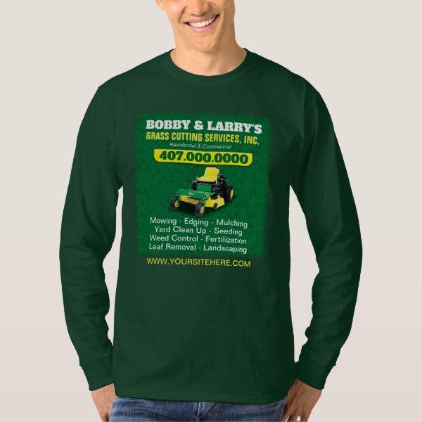 Landscaping Lawn Care Grass Cutting Template Dri T-Shirt