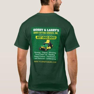 Landscaping Lawn Care Grass Cutting Template Dri T-Shirt