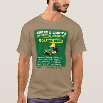 Landscaping Lawn Care Grass Cutting Template Dri T-Shirt