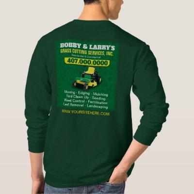 Landscaping Lawn Care Grass Cutting Template Dri T-Shirt