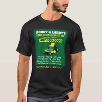 Landscaping Lawn Care Grass Cutting Template Dri T-Shirt