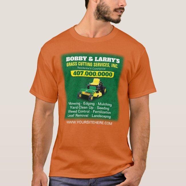 Landscaping Lawn Care Grass Cutting Template Dri T-Shirt