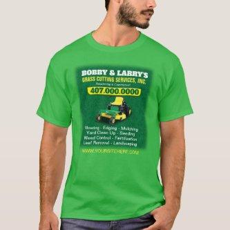 Landscaping Lawn Care Grass Cutting Template Dri T T-Shirt