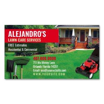Landscaping Lawn Care Mower Template  Magnet