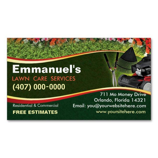 Landscaping Lawn Care Mower Template  Magnet