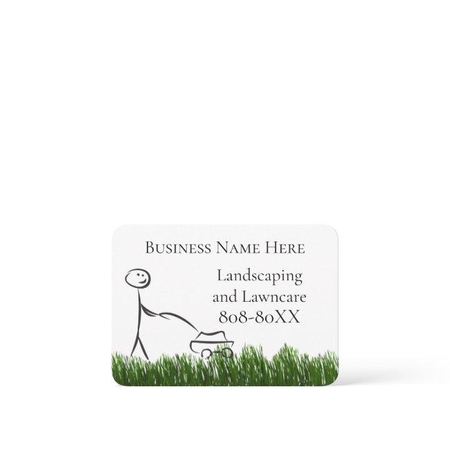 Landscaping Lawn Mower and Grass Illustration