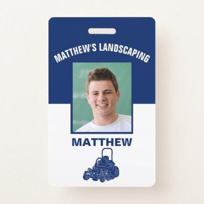 Landscaping Lawn Mowing Business Nametag ID Badge