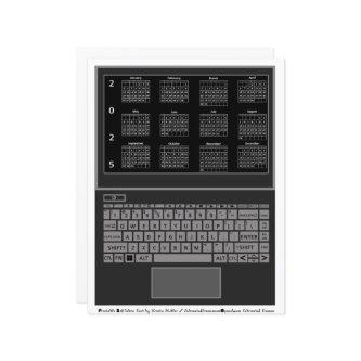 Laptop and Keyboard 2025 Calendar On Screen