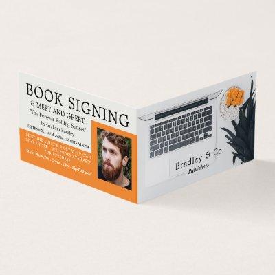 Laptop Display, Publisher, Writer Book Signing