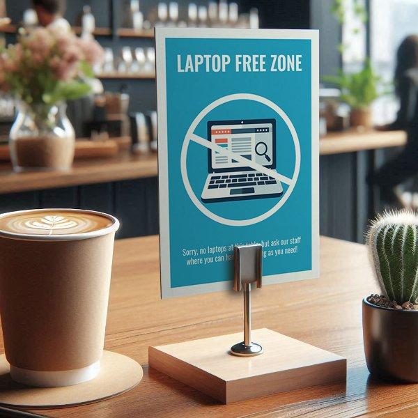 Laptop-Free Zone Table Card