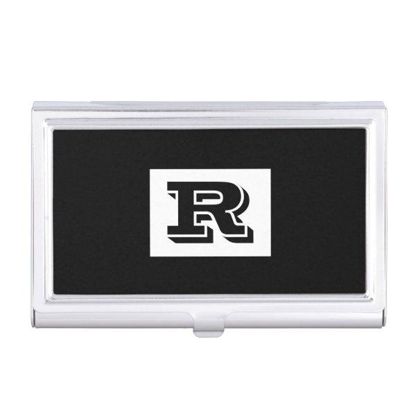 Large Bold Outlined Black Monogram, Black  Case