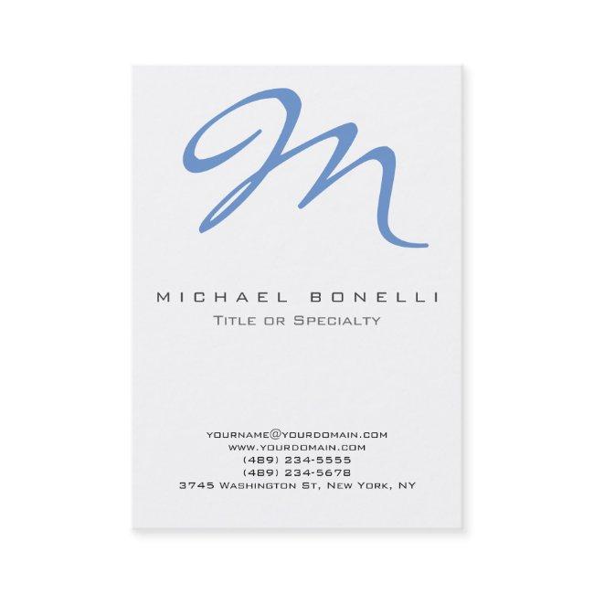 Large Monogram Blue Calligraphy