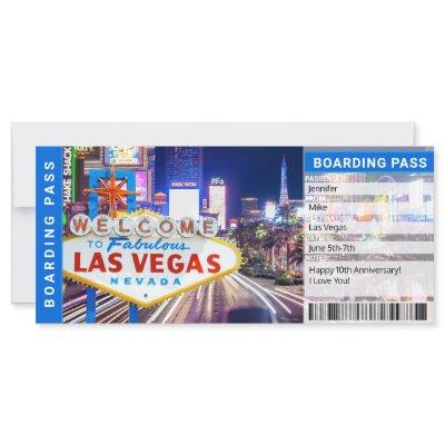 Las Vegas Surprise Trip Boarding Pass Gift Ticket