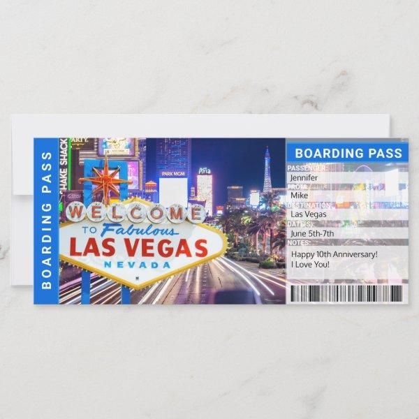 Las Vegas Surprise Trip Boarding Pass Gift Ticket