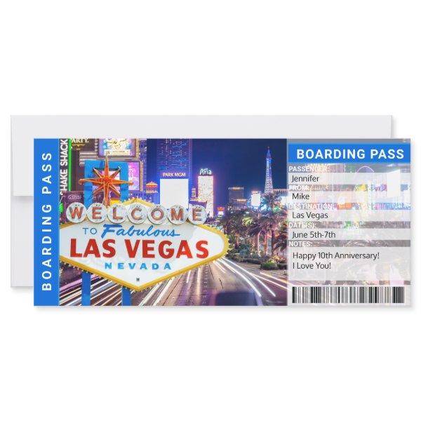 Las Vegas Surprise Trip Boarding Pass Gift Ticket