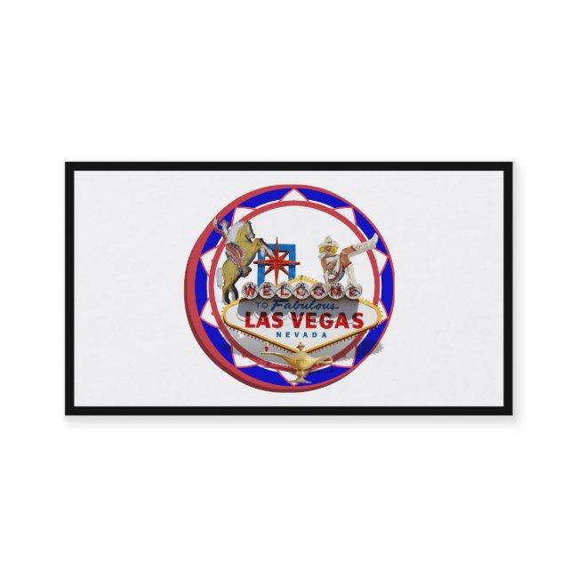 Las Vegas Welcome Sign Red & Blue Poker Chip