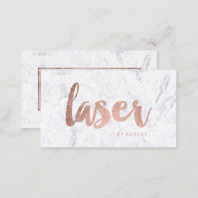 Laser modern rose gold typography marble