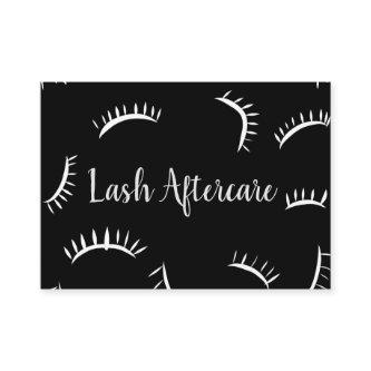 Lash Aftercare Card Black and white