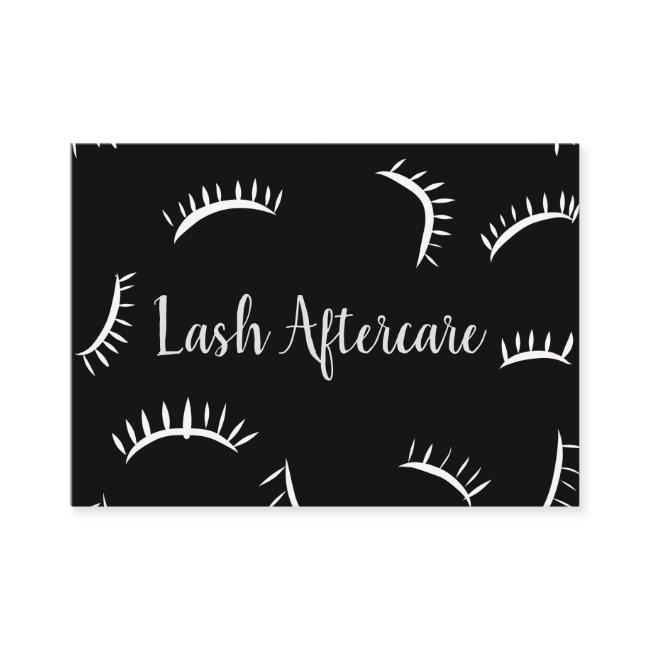 Lash Aftercare Card Black and white