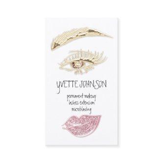 Lash Brow Permanent Makeup Logo QR Code Gold Pink