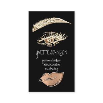 Lash Brow Permanent Makeup Logo QRCode Gold Copper