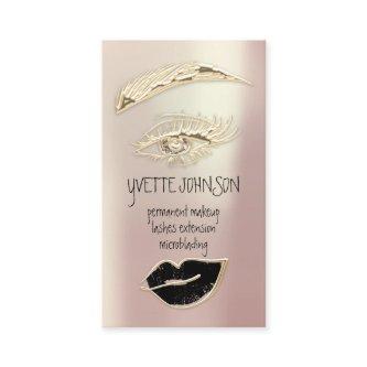 Lash Brow Permanent Makeup QRCode Gold Black Lips