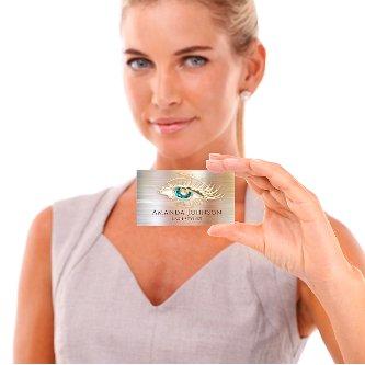 Lash Brows Makeup Logo Blue Eye Qr Code Rose Gold