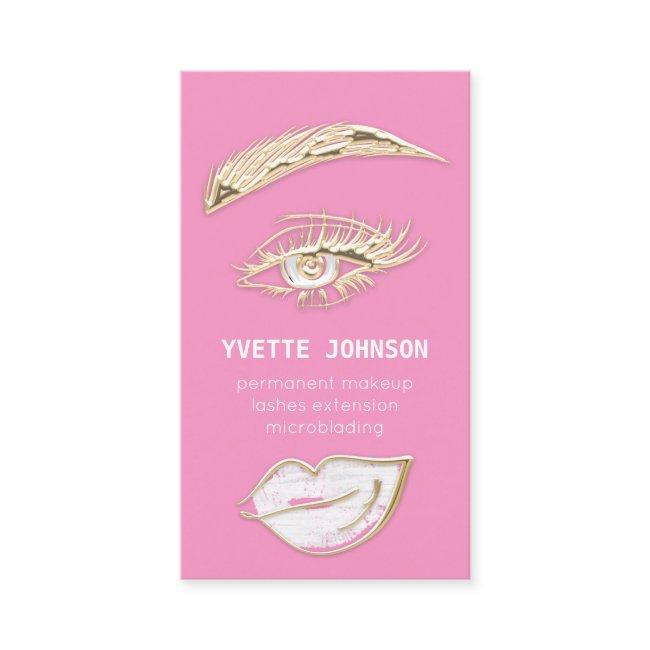 Lash Brows Permanent Makeup Logo QRCode Pink Lips
