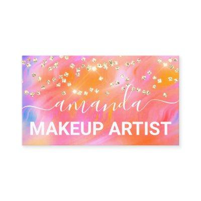 Lash Care Makeup Logo Gold Confetti Holograph