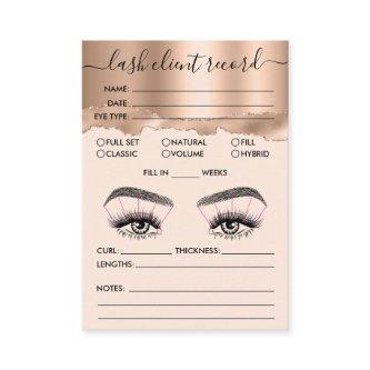 Lash Client Record Add Logo Rose Gold Tear Busines