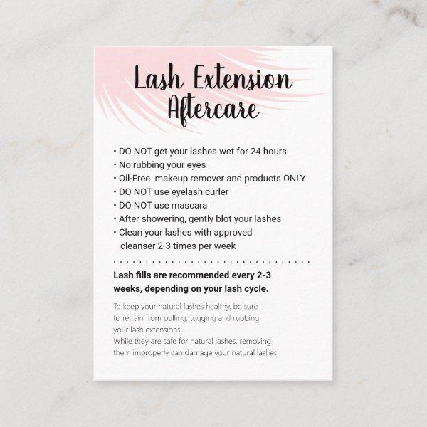 Lash extension aftercare instructions appointment