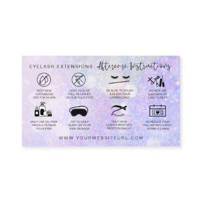 Lash Extension Aftercare Purple Glitter Bokeh
