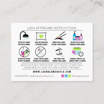 Lash Extensions Aftercare Instructions - Bold Neon