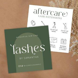 Lash Extensions Aftercare Modern Boho Sage Green Square