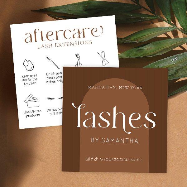 Lash Extensions Aftercare Modern Boho Terracotta Square