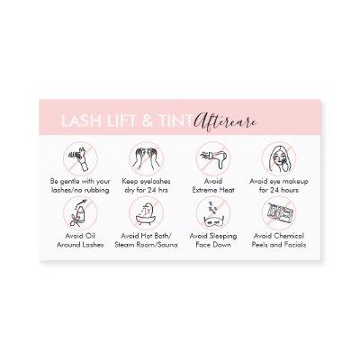 Lash Lift and Tint Aftercare Post Instruction