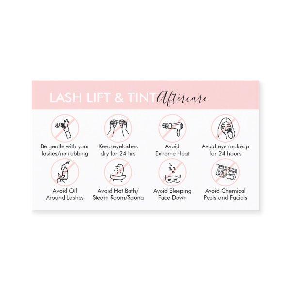 Lash Lift and Tint Aftercare Post Instruction