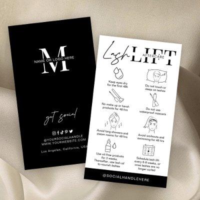 Lash Lift & Tint Aftercare Instructions Minimalist