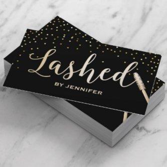 Lashed Gold Script Gold Confetti Eyelash Extension