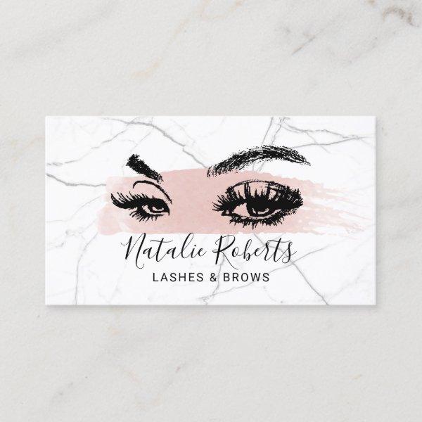 Lashes Brows Makeup Artist Blush Stroke Marble