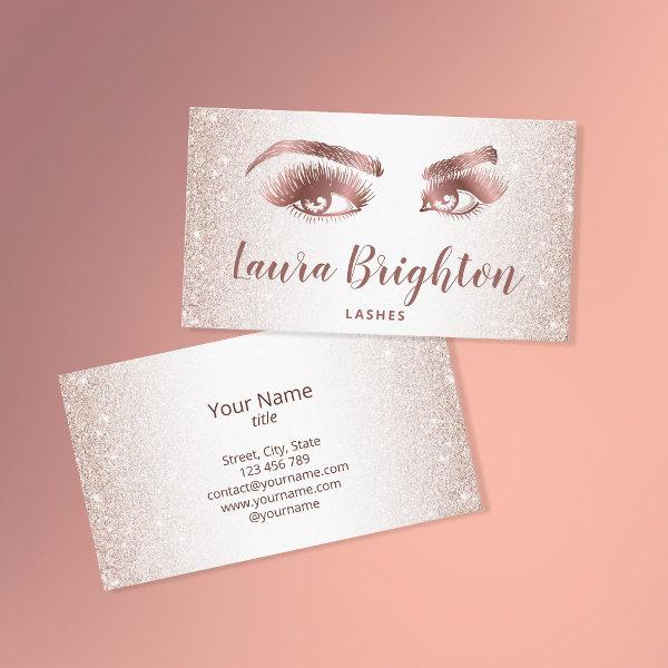Lashes & Brows Makeup Artist Rose Gold Glitter