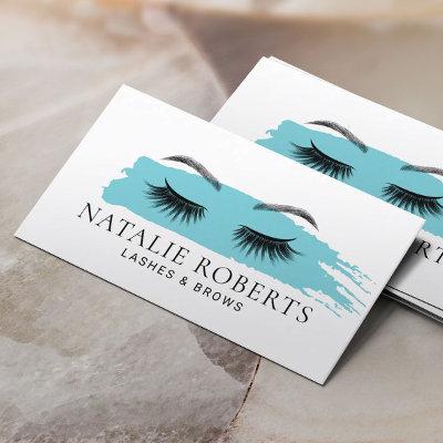 Lashes Brows Makeup Artist Turquoise Brushstroke