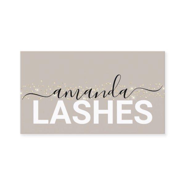 Lashes  Brows Makeup Logo Gold Confetti