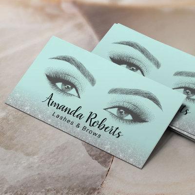 Lashes & Brows Microblading Mint & Silver Glitter