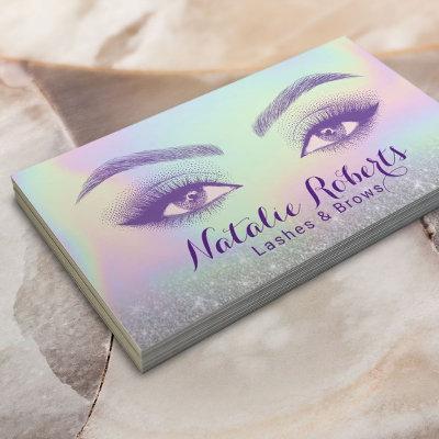 Lashes & Brows Pastel Holographic Beauty Salon SPA
