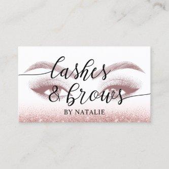 Lashes & Brows Rose Gold Glitter Makeup Artist
