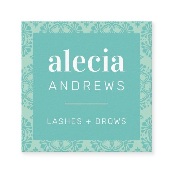 LASHES & BROWS vintage elegant jade mint green Square