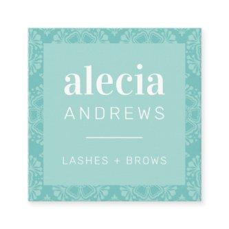 LASHES & BROWS vintage elegant mint jade green Square